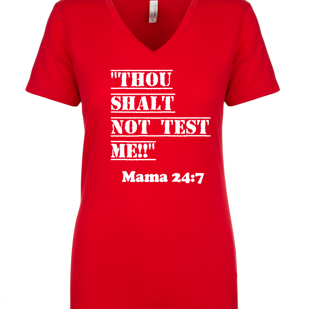 "Thou Shalt Not" (Red V-Neck Short Sleeve)